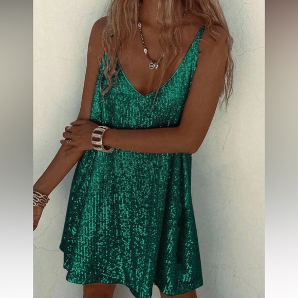 Luxe sequins party formal evening mini dress - Picture 11 of 16